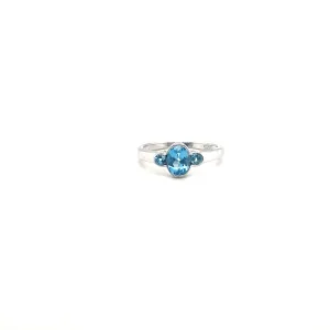 Blue Topaz Ring in .925 Sterling Silver - KSR 14953