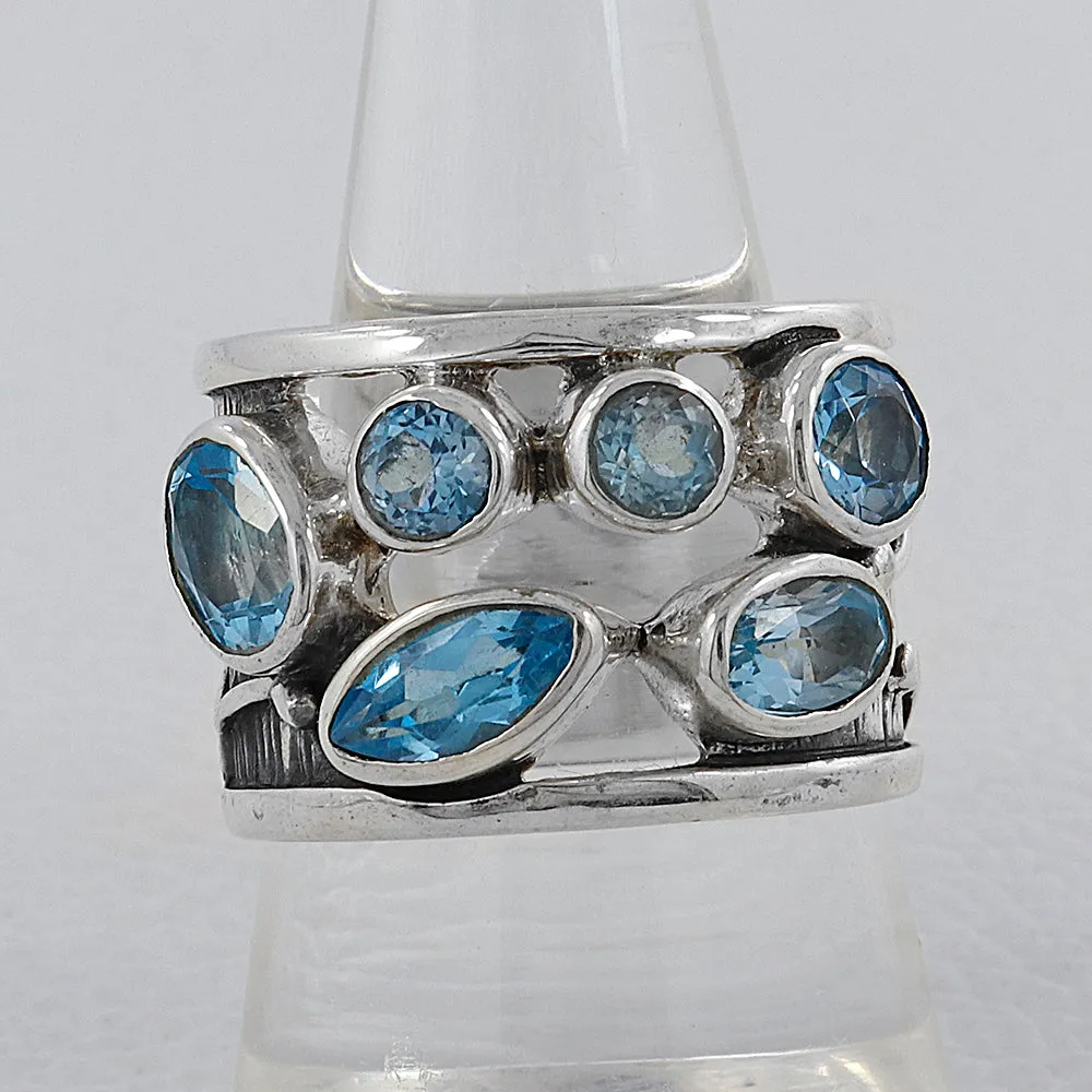 Blue Topaz Silver Ring