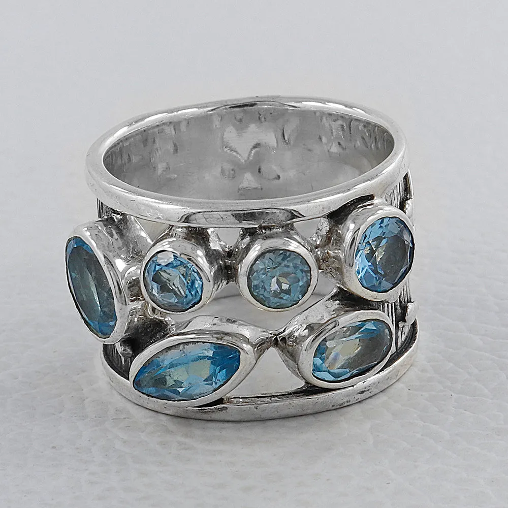 Blue Topaz Silver Ring