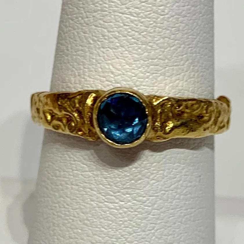 Blue Topaz Stack Ring - 24K Gold & Silver