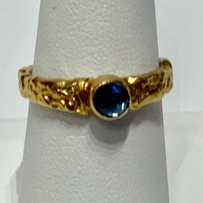 Blue Topaz Stack Ring - 24K Gold & Silver