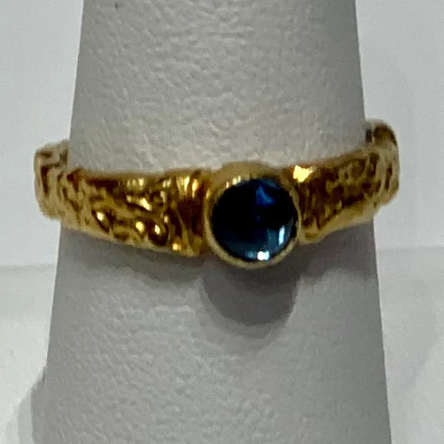 Blue Topaz Stack Ring - 24K Gold & Silver