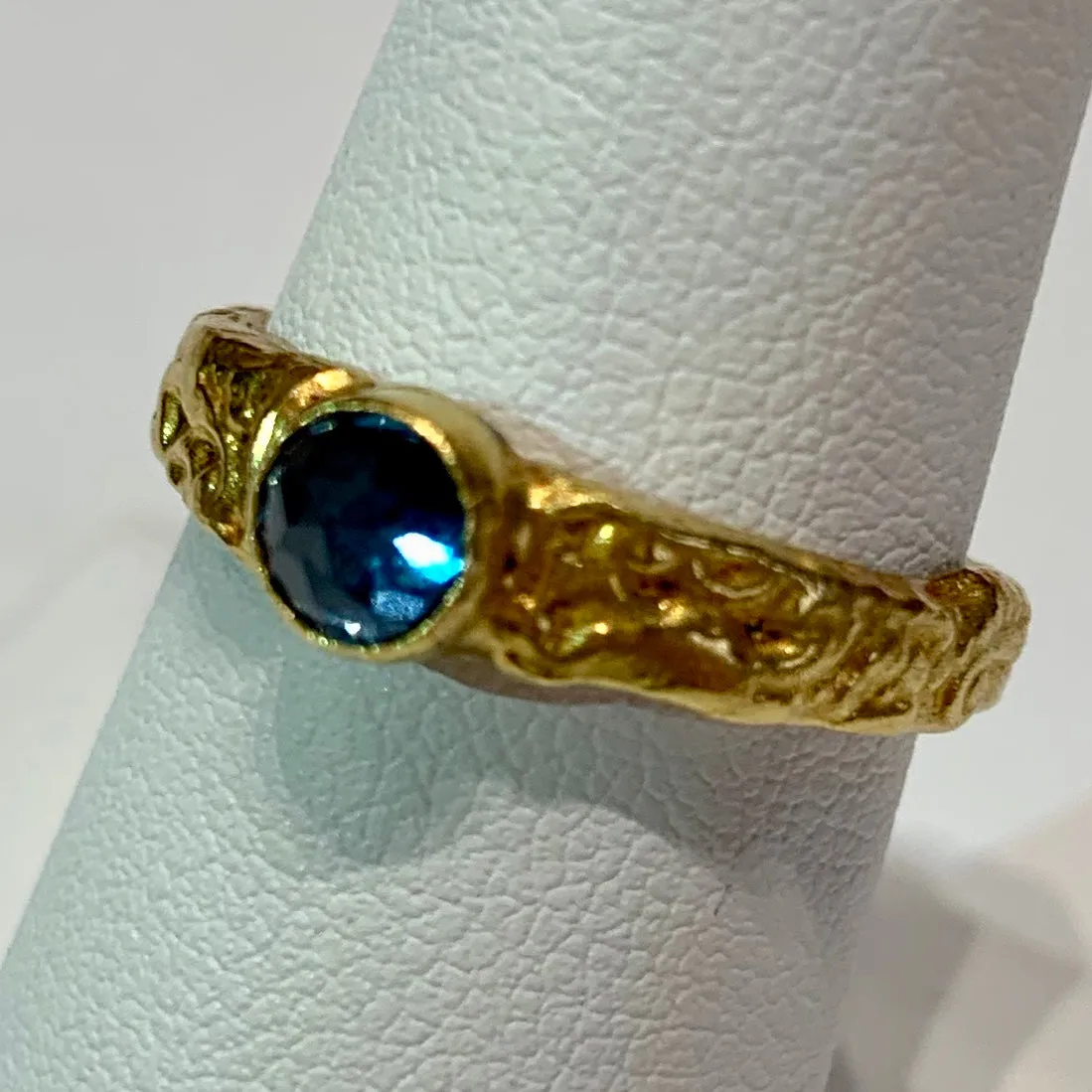 Blue Topaz Stack Ring - 24K Gold & Silver