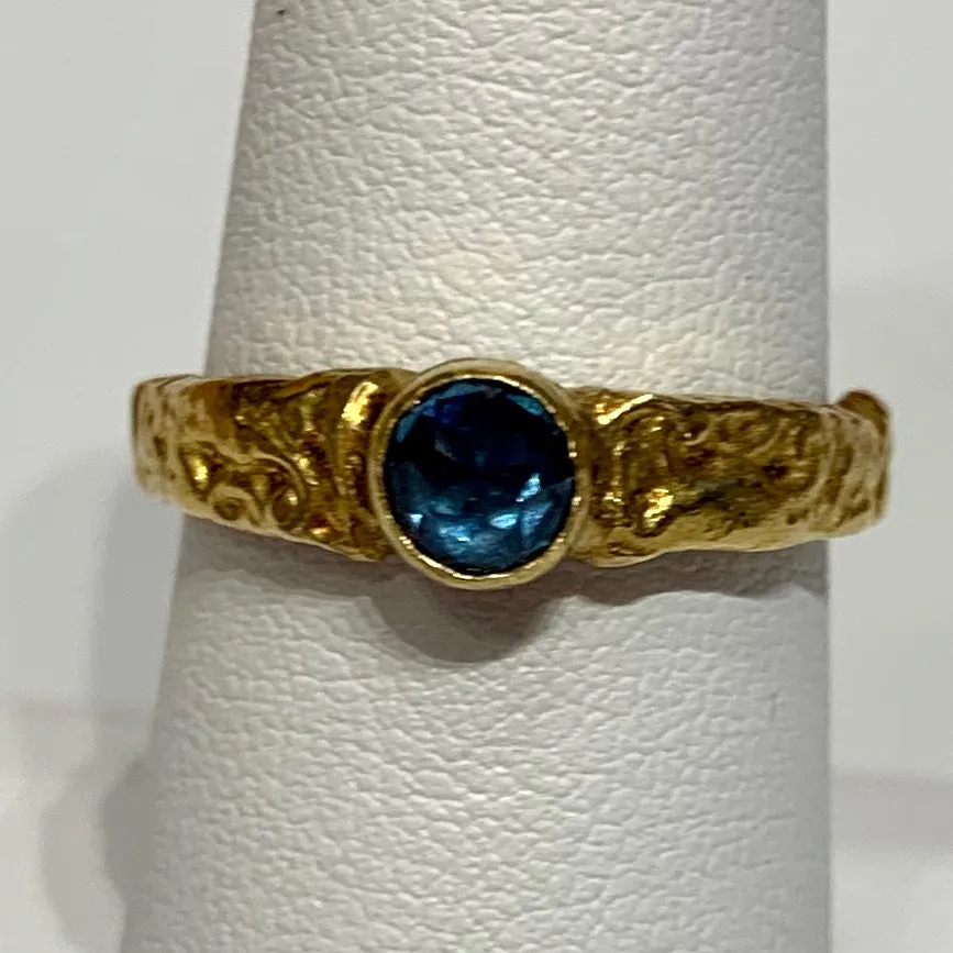 Blue Topaz Stack Ring - 24K Gold & Silver
