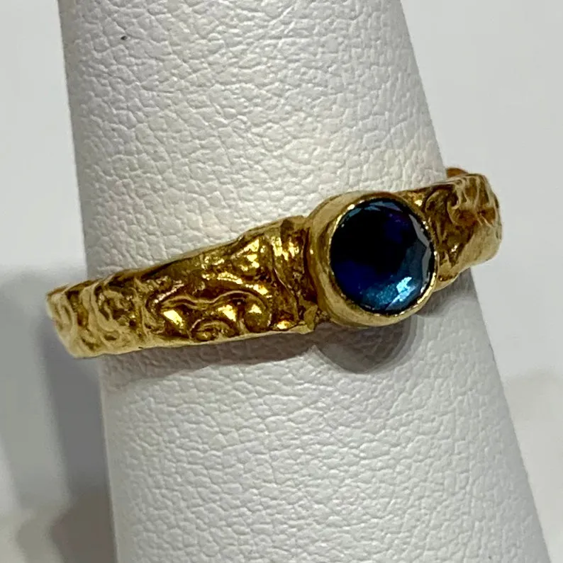 Blue Topaz Stack Ring - 24K Gold & Silver