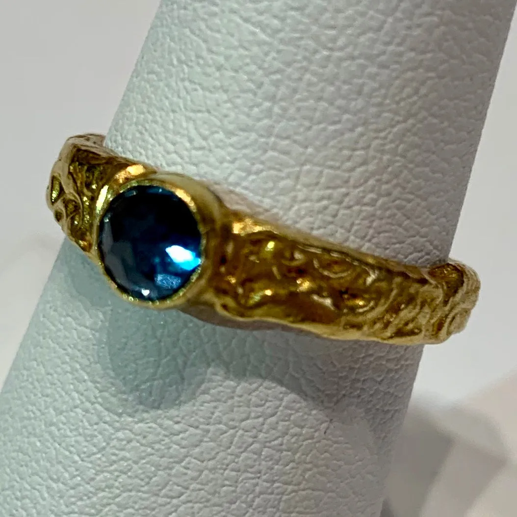Blue Topaz Stack Ring - 24K Gold & Silver