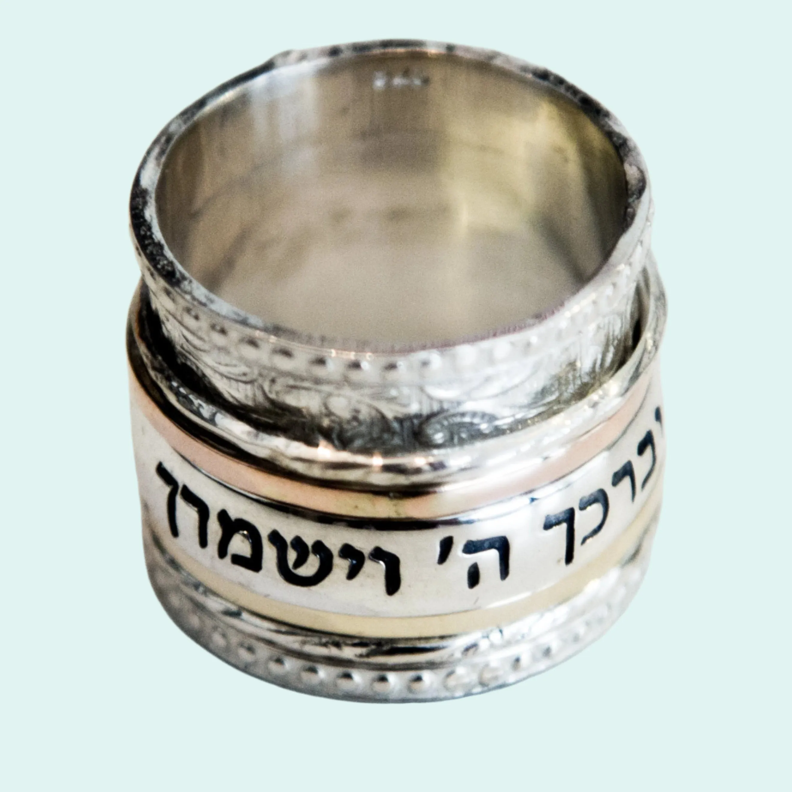 Bluenoemi Fidget rings for women Spinner ring Hebrew
