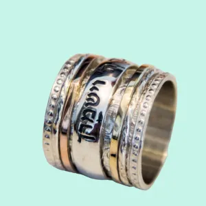 Bluenoemi Fidget rings for women Spinner ring Hebrew