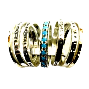 Bluenoemi Israeli Jewelry / Bless Prayer & Poesie Ring / Spinner Rings / Fidget rings for Woman
