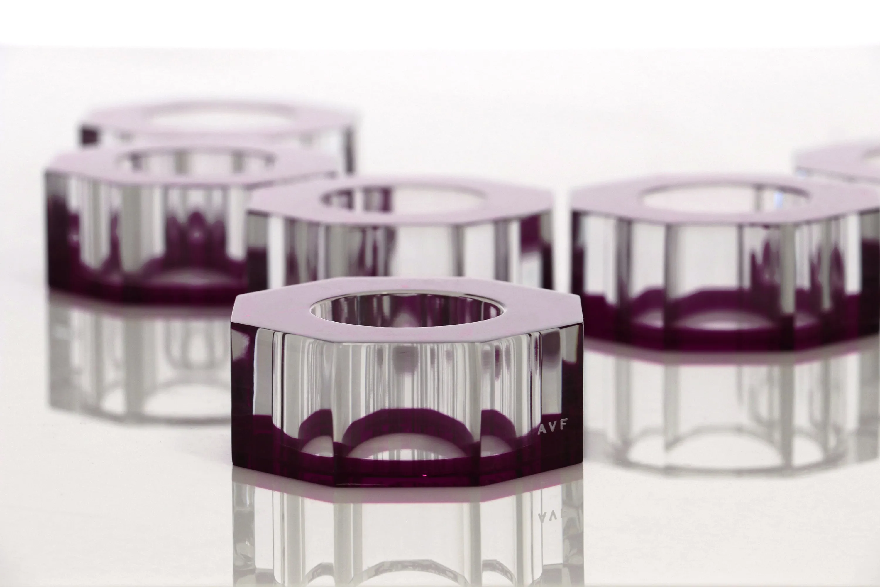 Bolt Dining Ring Set in Amethyst