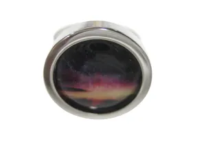 Bordered Colorful Deep Space Gas Nebula Adjustable Size Fashion Ring