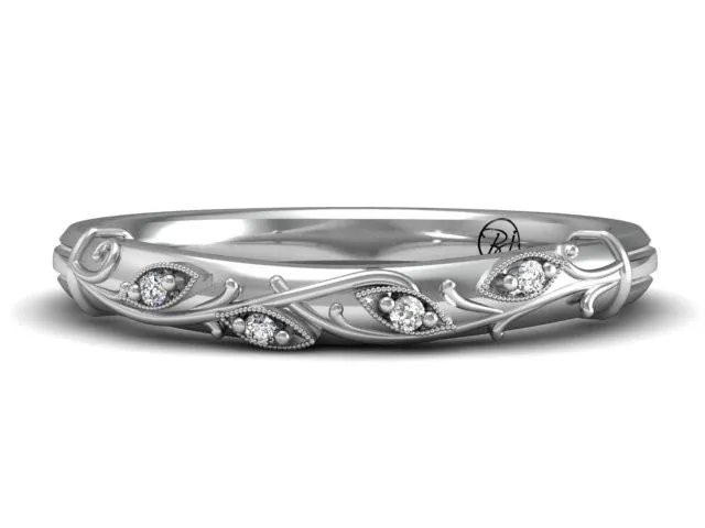 Bostonian Lily Organic Detailed Wedding Band
