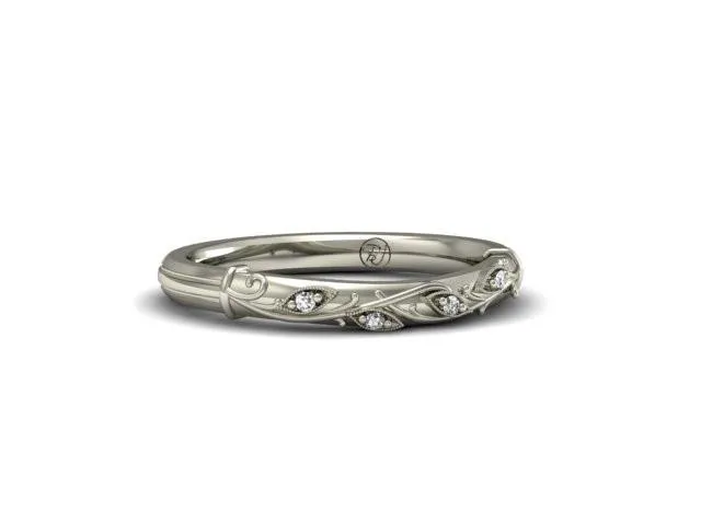 Bostonian Lily Organic Detailed Wedding Band