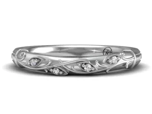 Bostonian Lily Organic Detailed Wedding Band