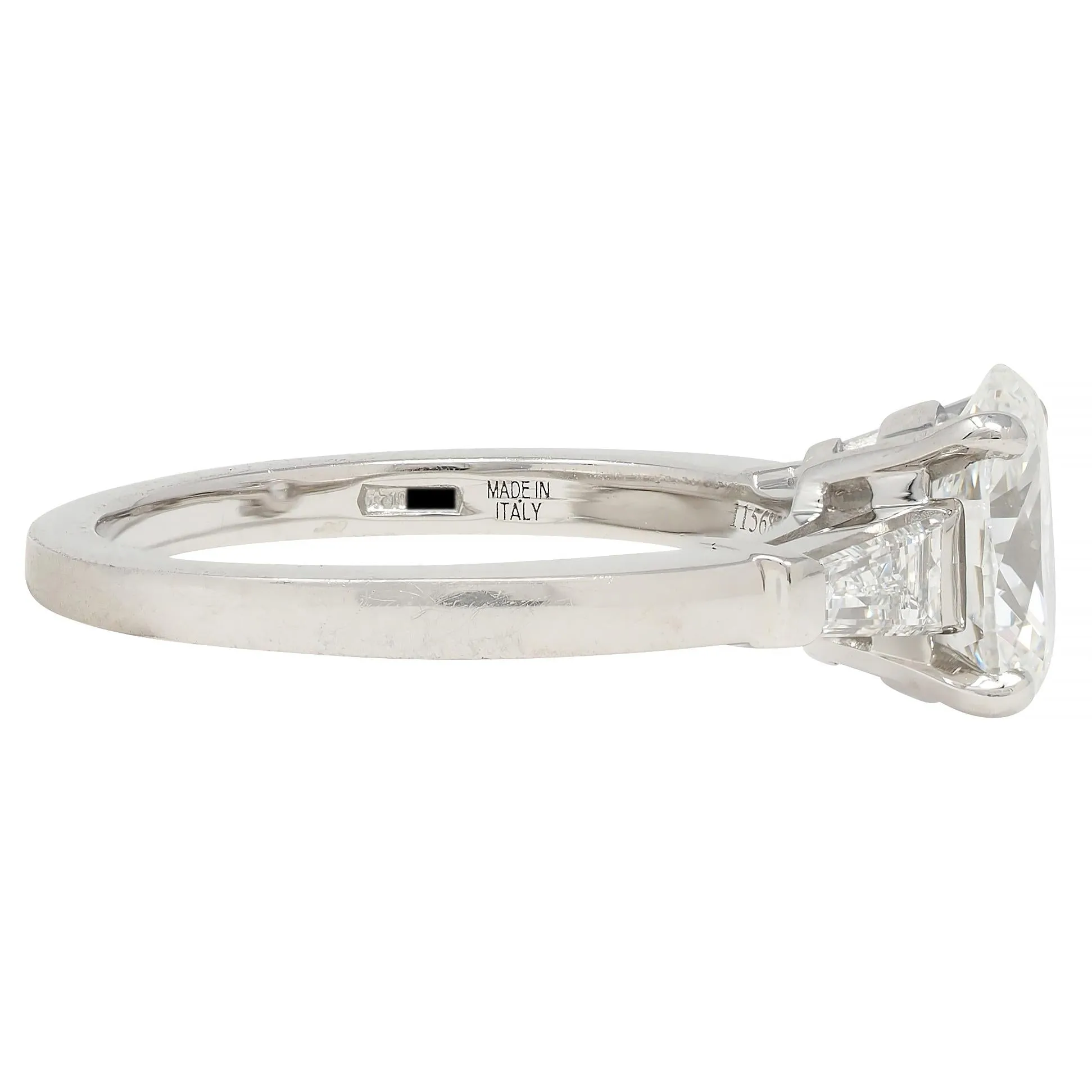 Bulgari 1.36 CTW Oval Cut Diamond Platinum Contemporary Engagement Ring GIA