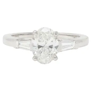Bulgari 1.36 CTW Oval Cut Diamond Platinum Contemporary Engagement Ring GIA