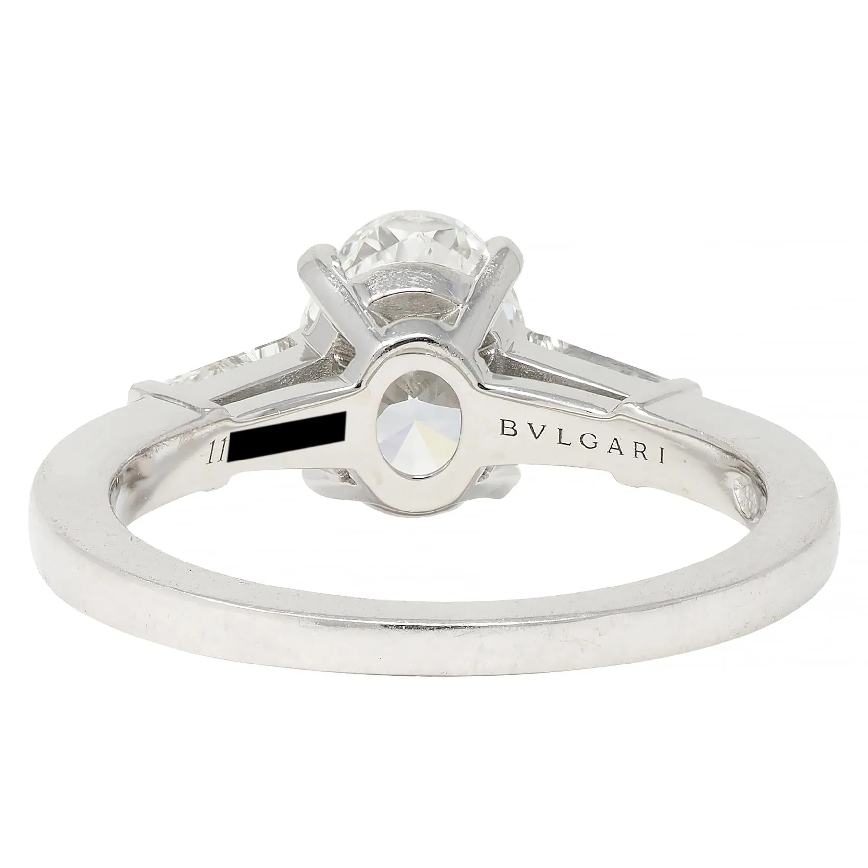 Bulgari 1.36 CTW Oval Cut Diamond Platinum Contemporary Engagement Ring GIA