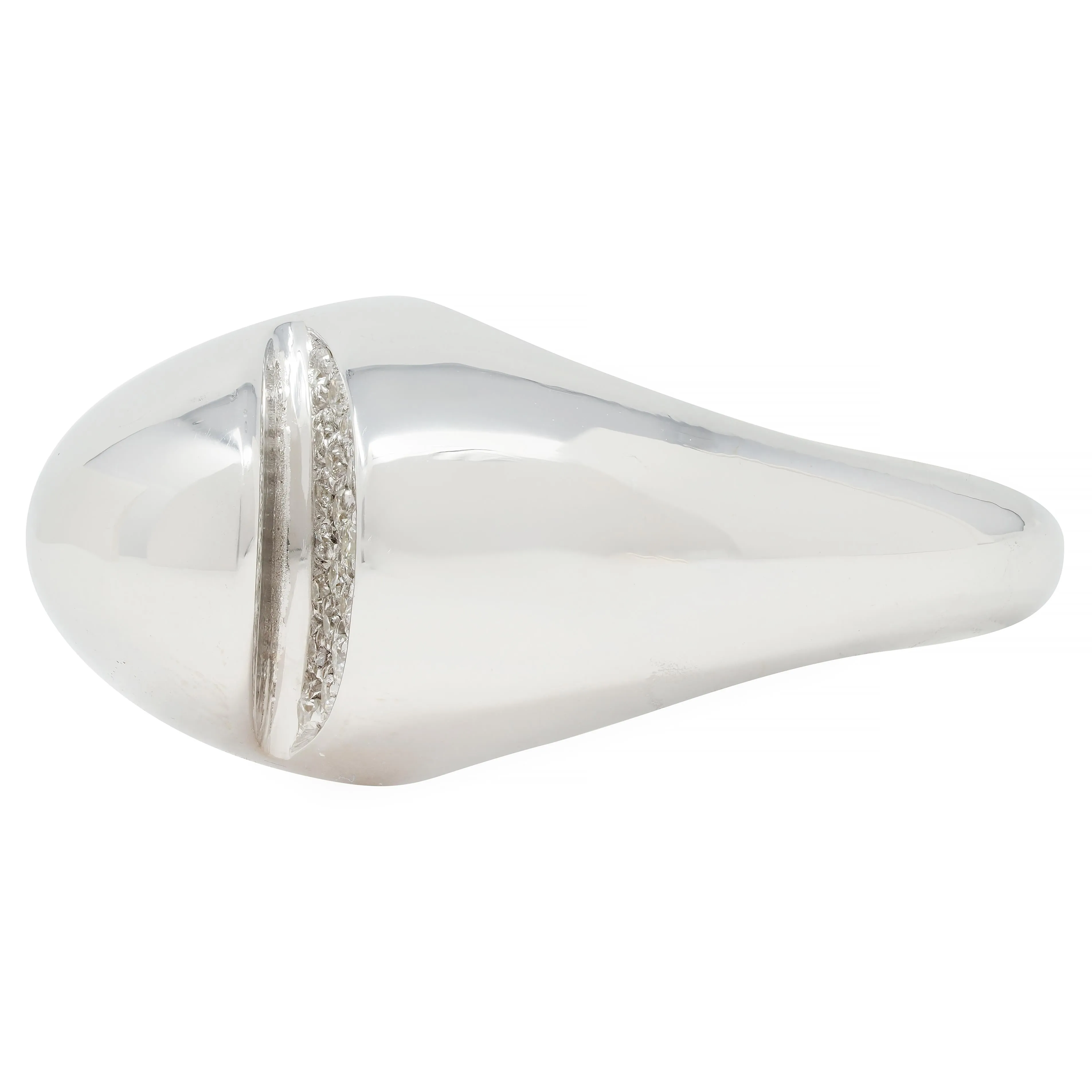 Bulgari Diamond 18 Karat White Gold Dome Modernist Vintage Ring