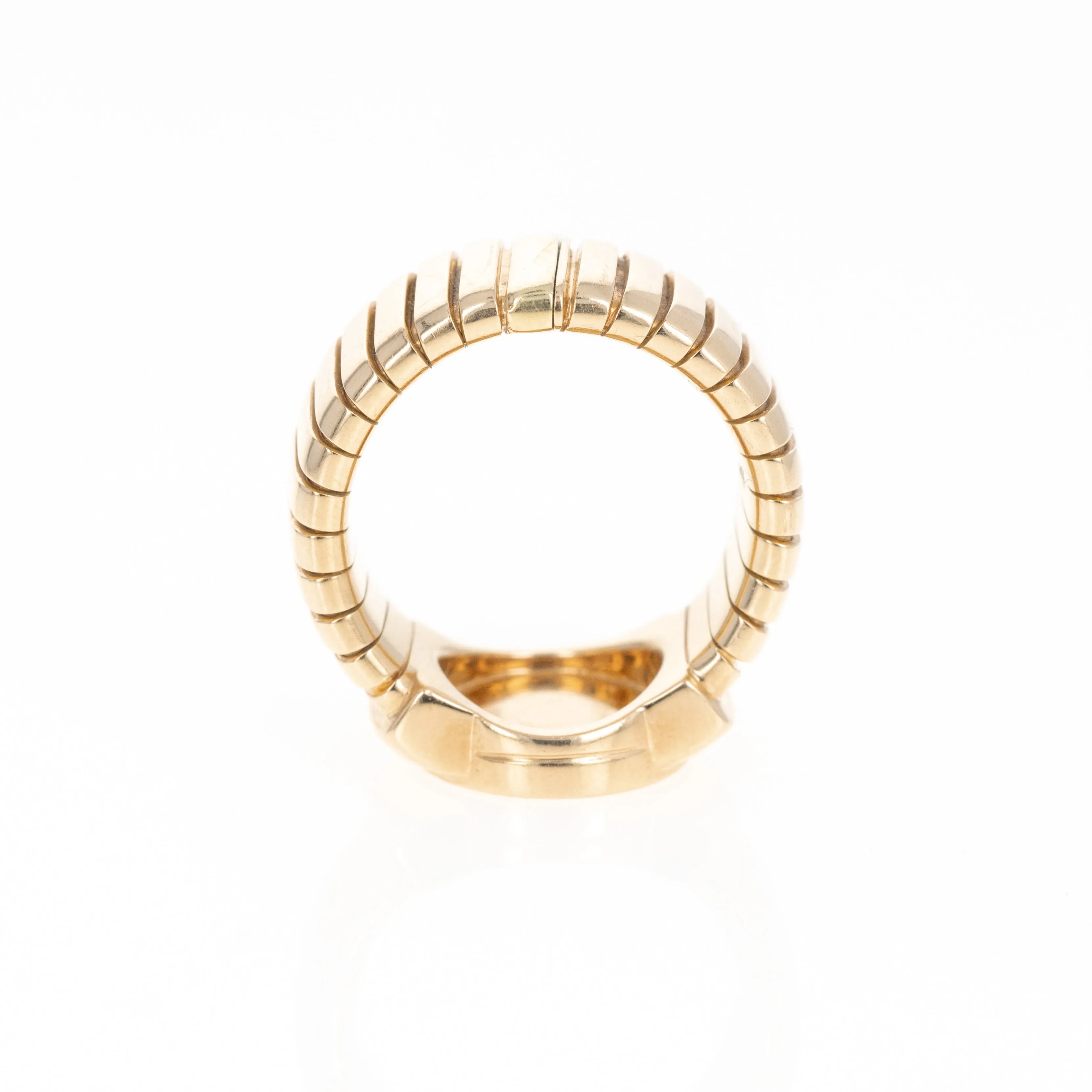 Bvlgari 18K Yellow Gold Tubogas Onyx Ring