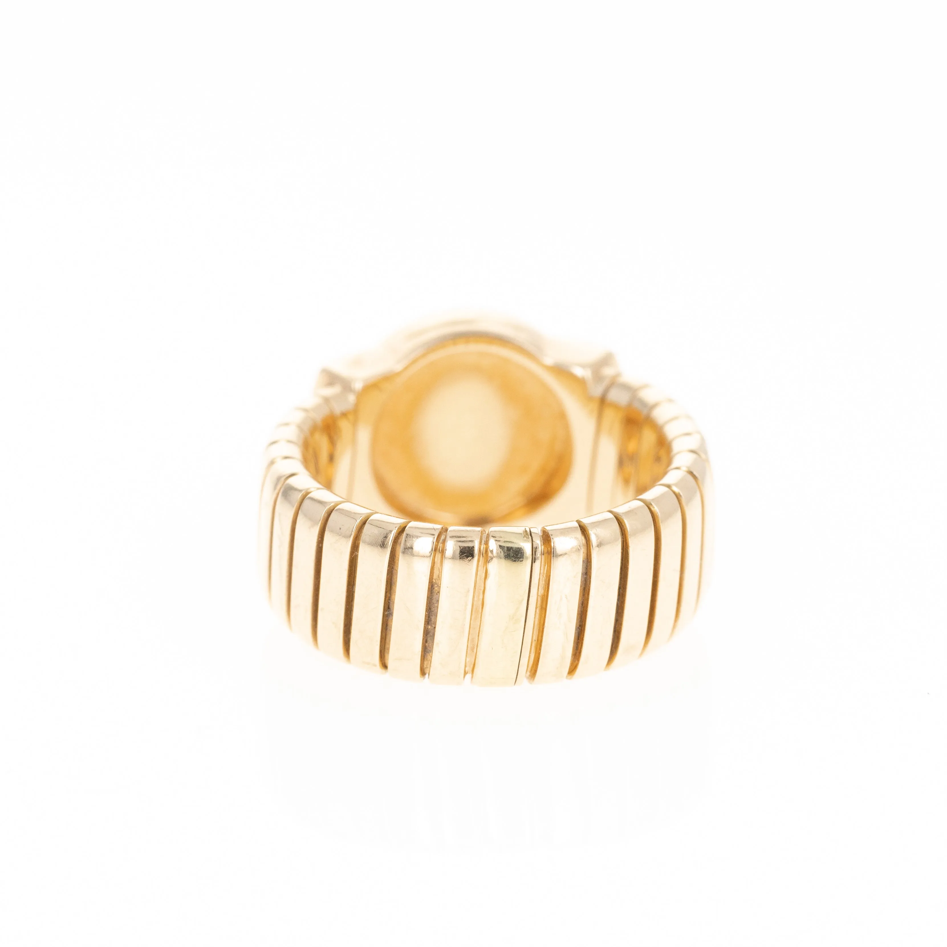 Bvlgari 18K Yellow Gold Tubogas Onyx Ring