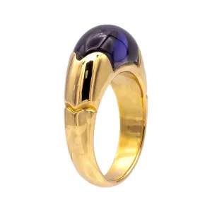 BVLGARI Amethyst 18K Yellow Gold Tronchetto Ring