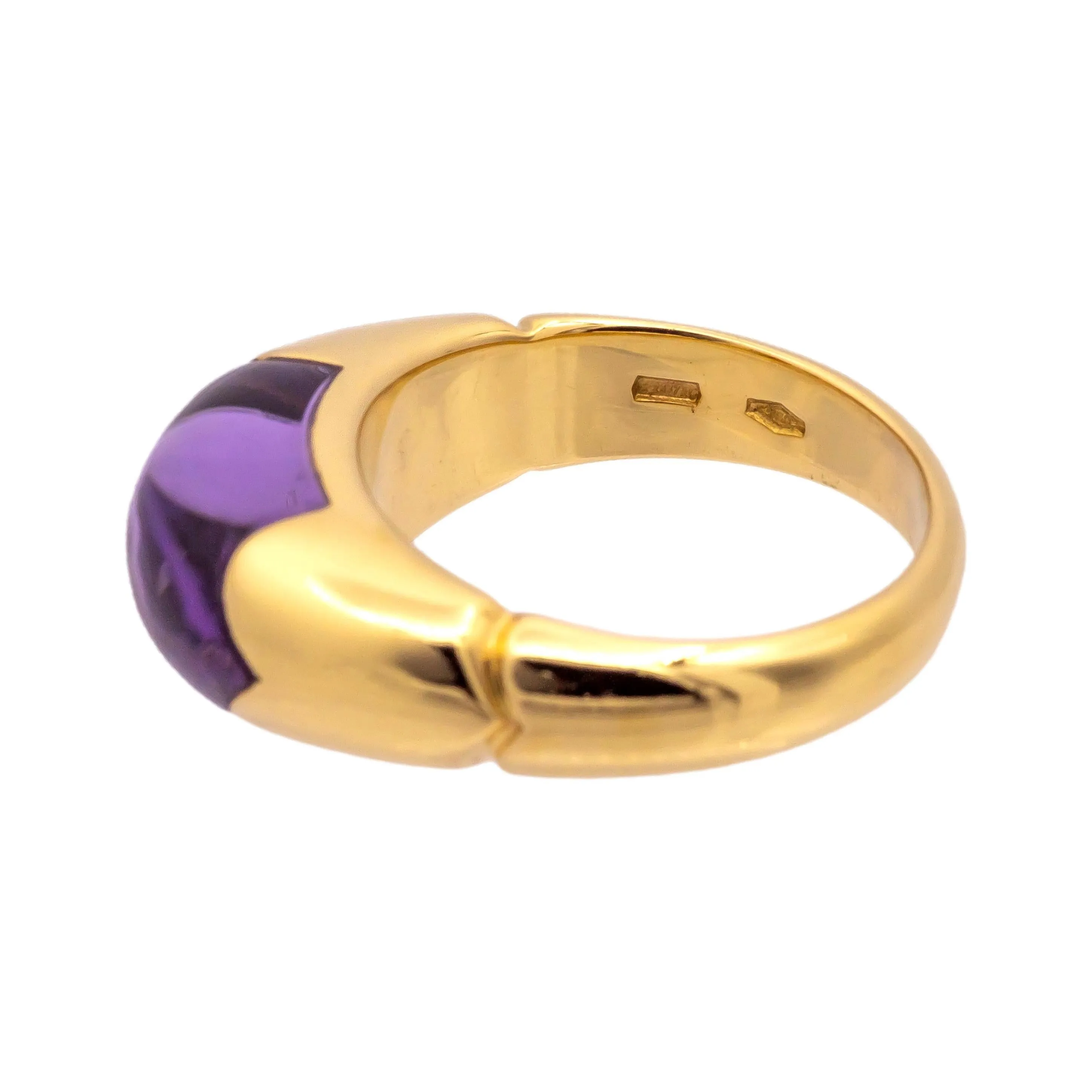 Bvlgari Tronchetto Vintage Amethyst Ring – 18K Yellow Gold