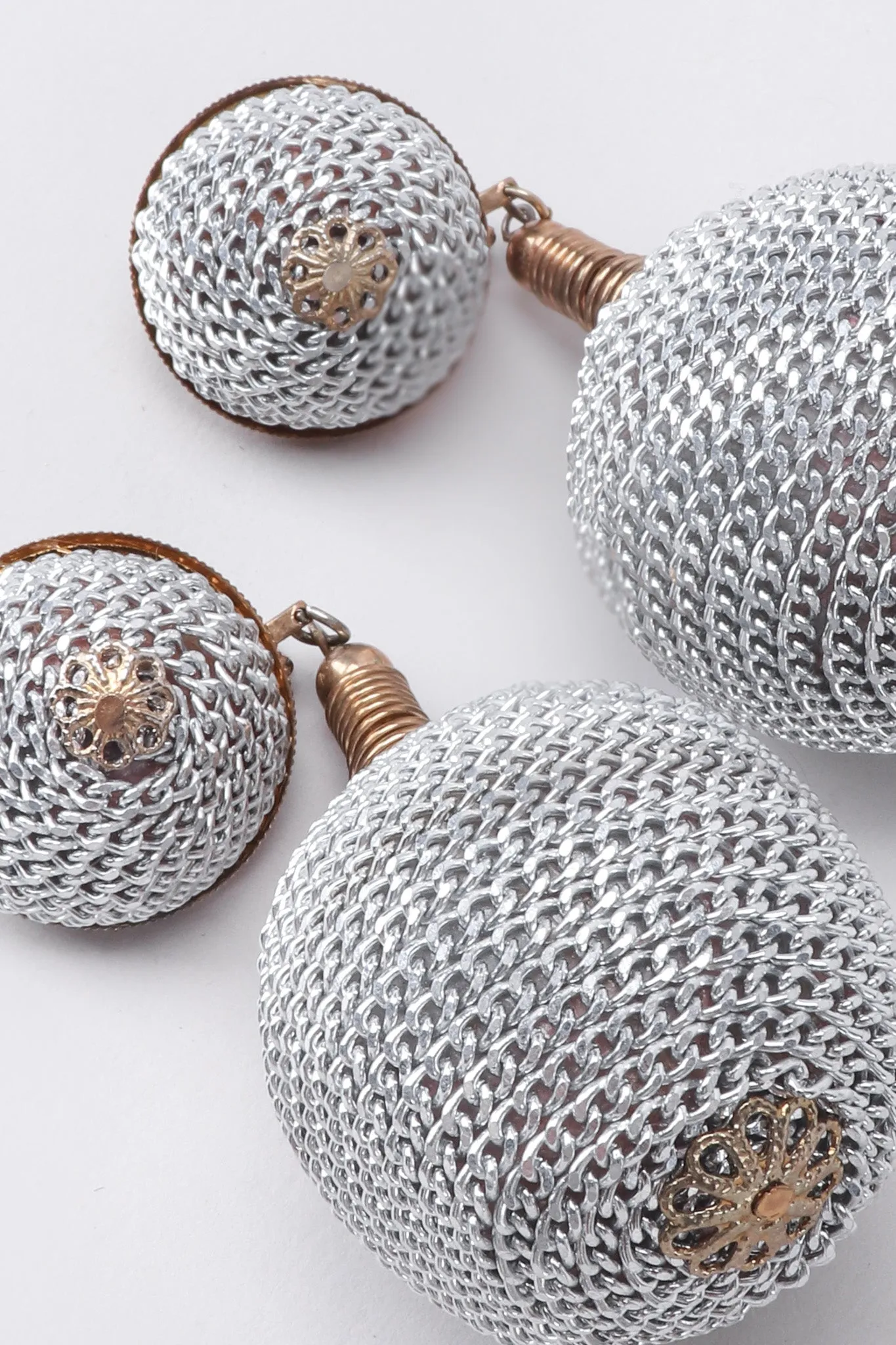 Chain Wrapped Ball Earrings