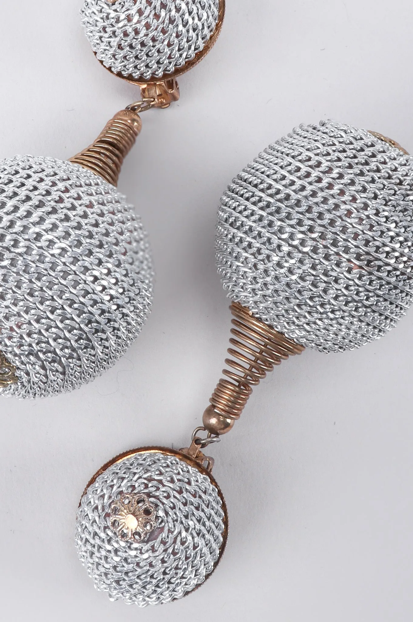 Chain Wrapped Ball Earrings