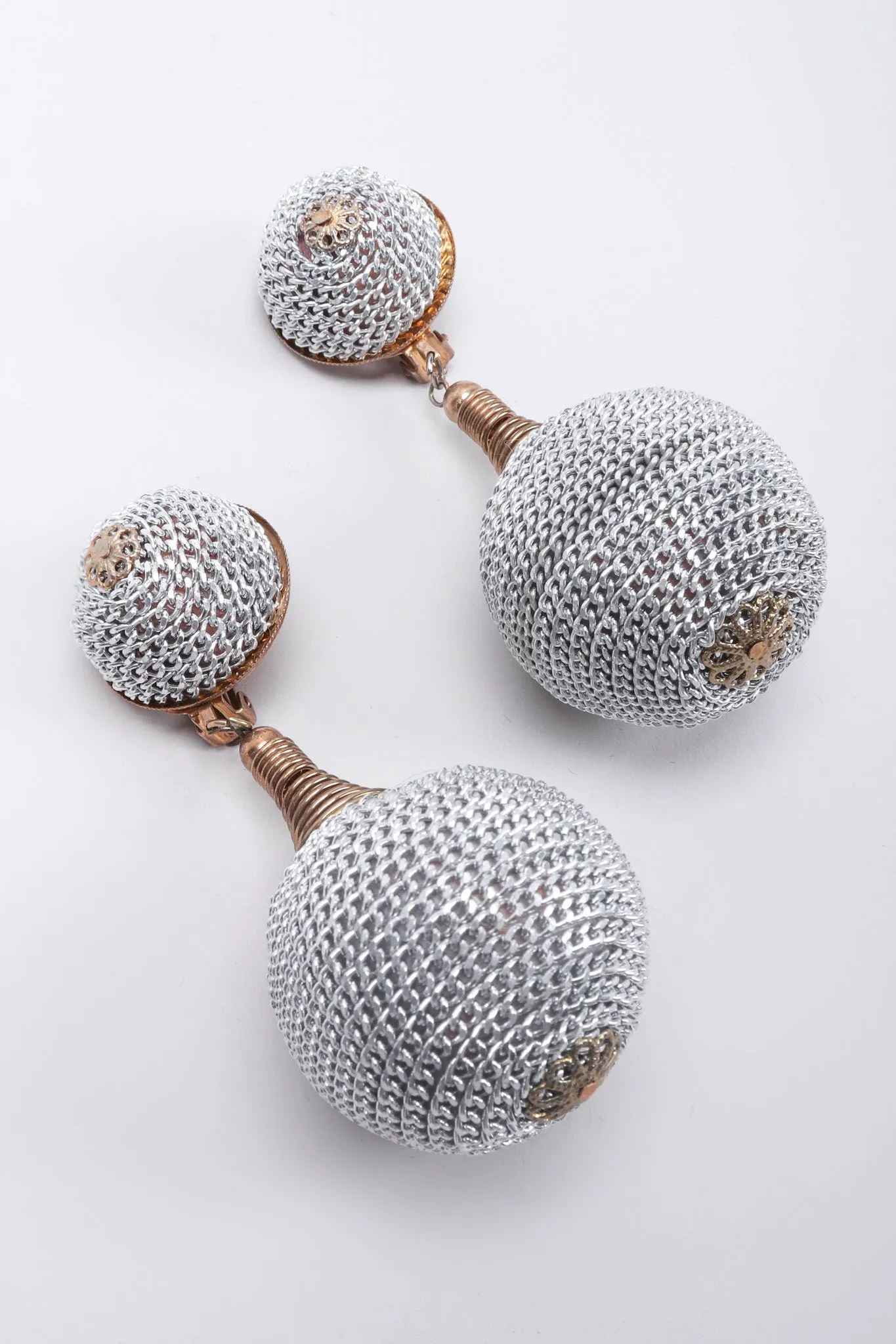 Chain Wrapped Ball Earrings