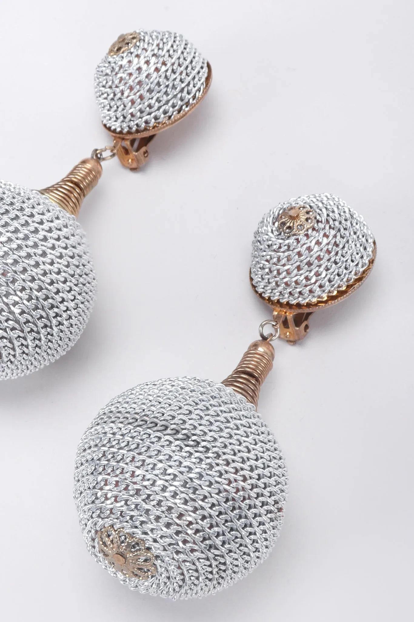 Chain Wrapped Ball Earrings