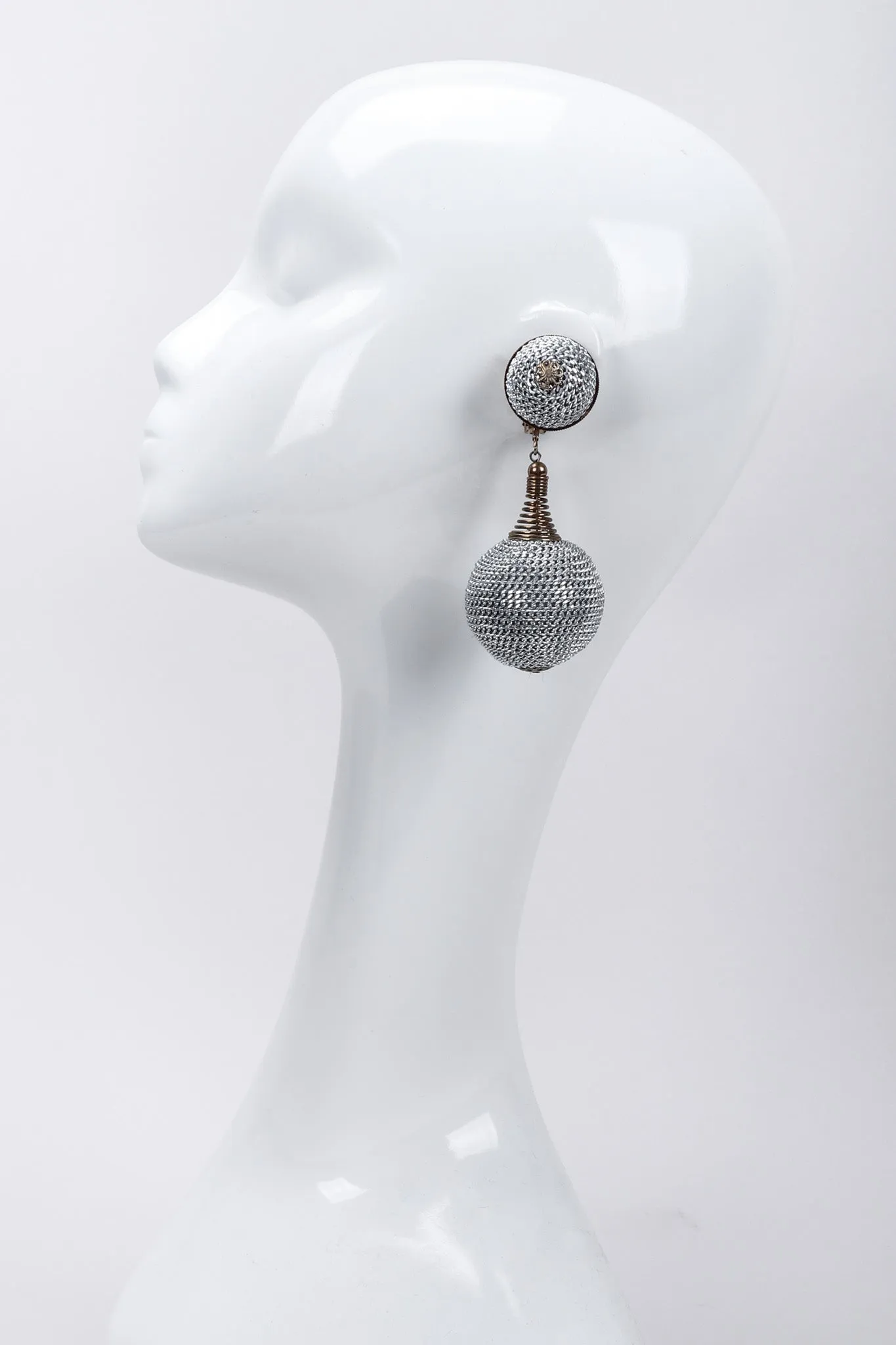 Chain Wrapped Ball Earrings