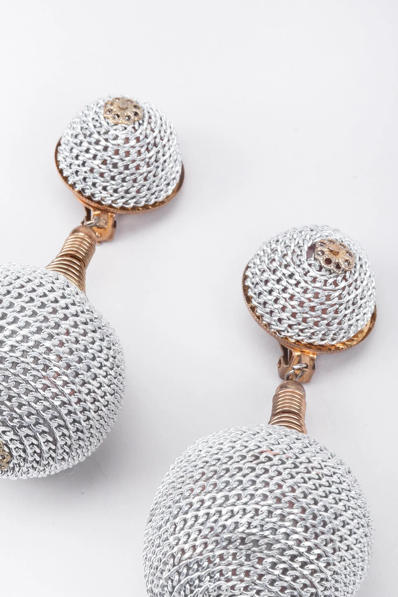 Chain Wrapped Ball Earrings