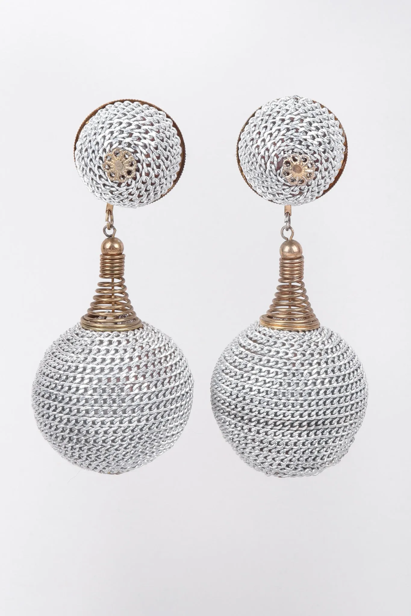 Chain Wrapped Ball Earrings