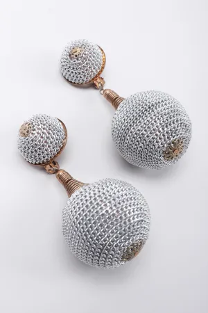 Chain Wrapped Ball Earrings