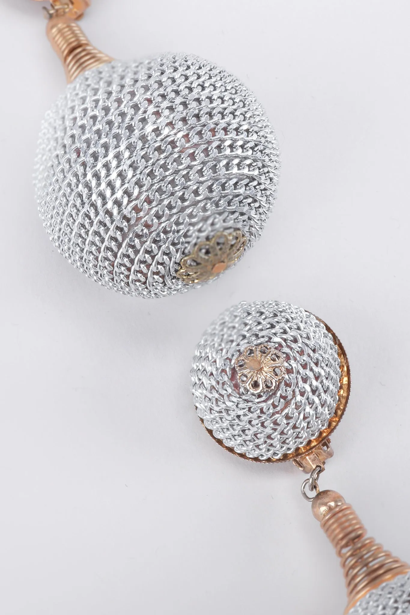 Chain Wrapped Ball Earrings