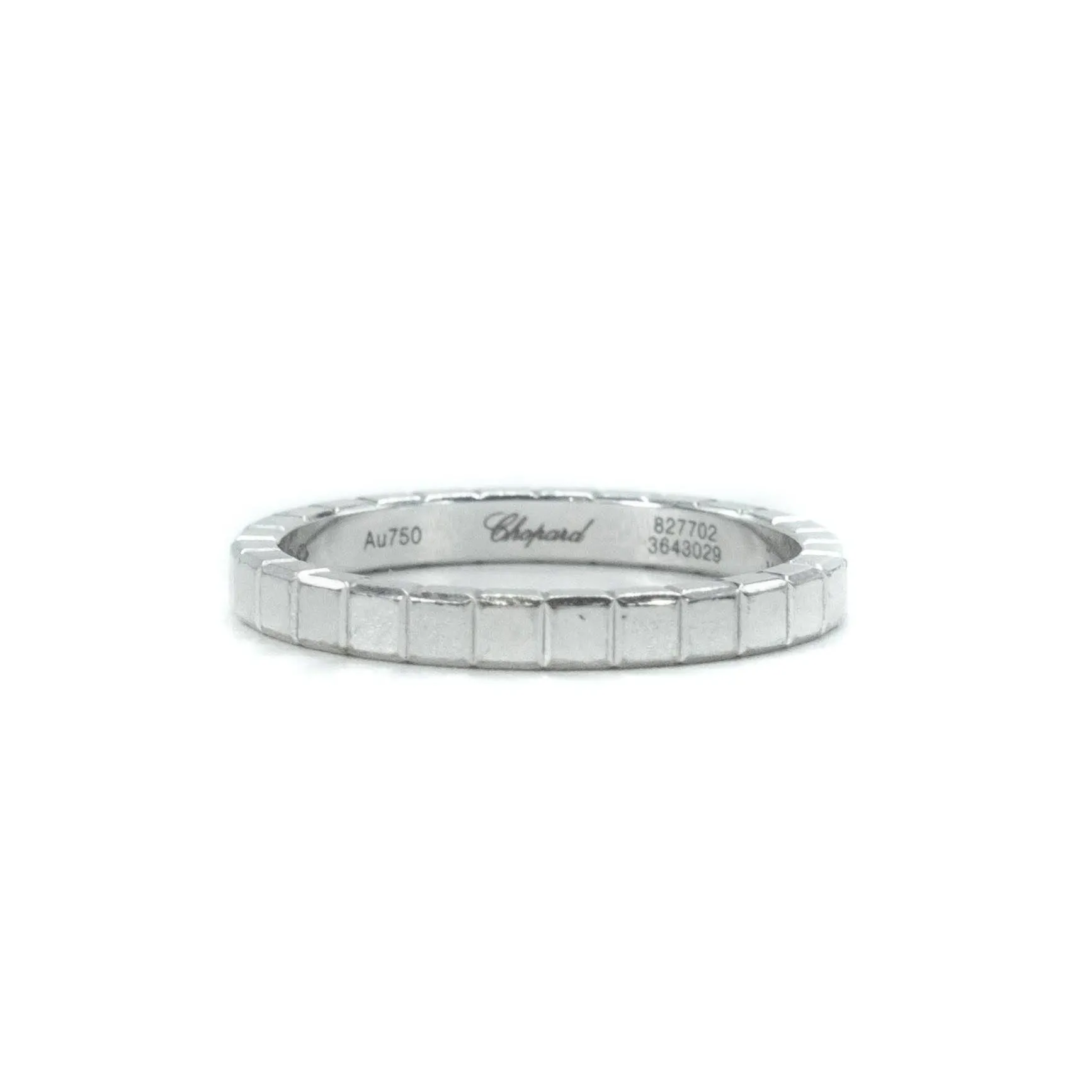 Chopard 18ct White Gold Ice Cube Ring Size - O