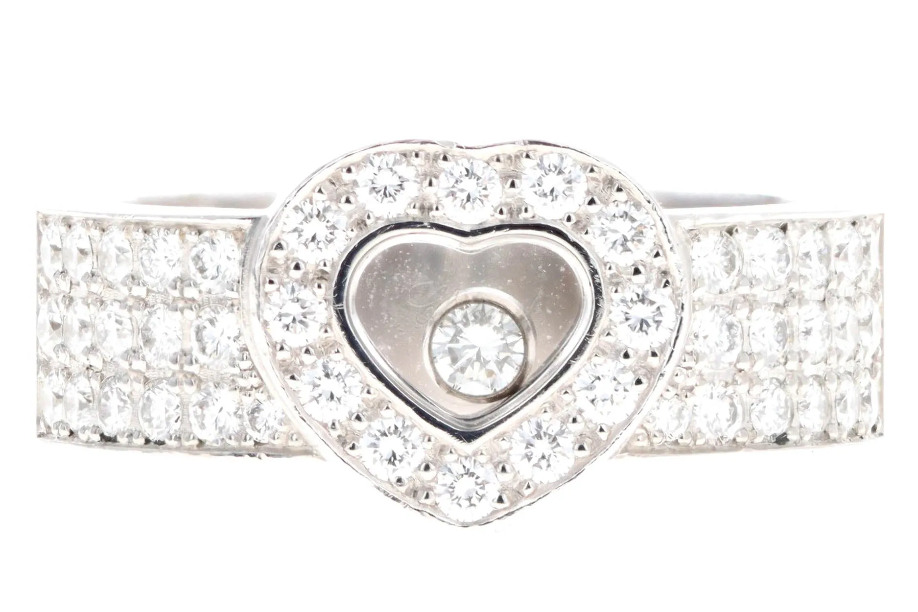 Chopard 18K White Gold Happy Diamonds Heart Ring