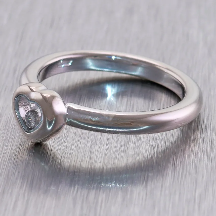 Chopard 18k White Gold My Happy Hearts Diamond Ring