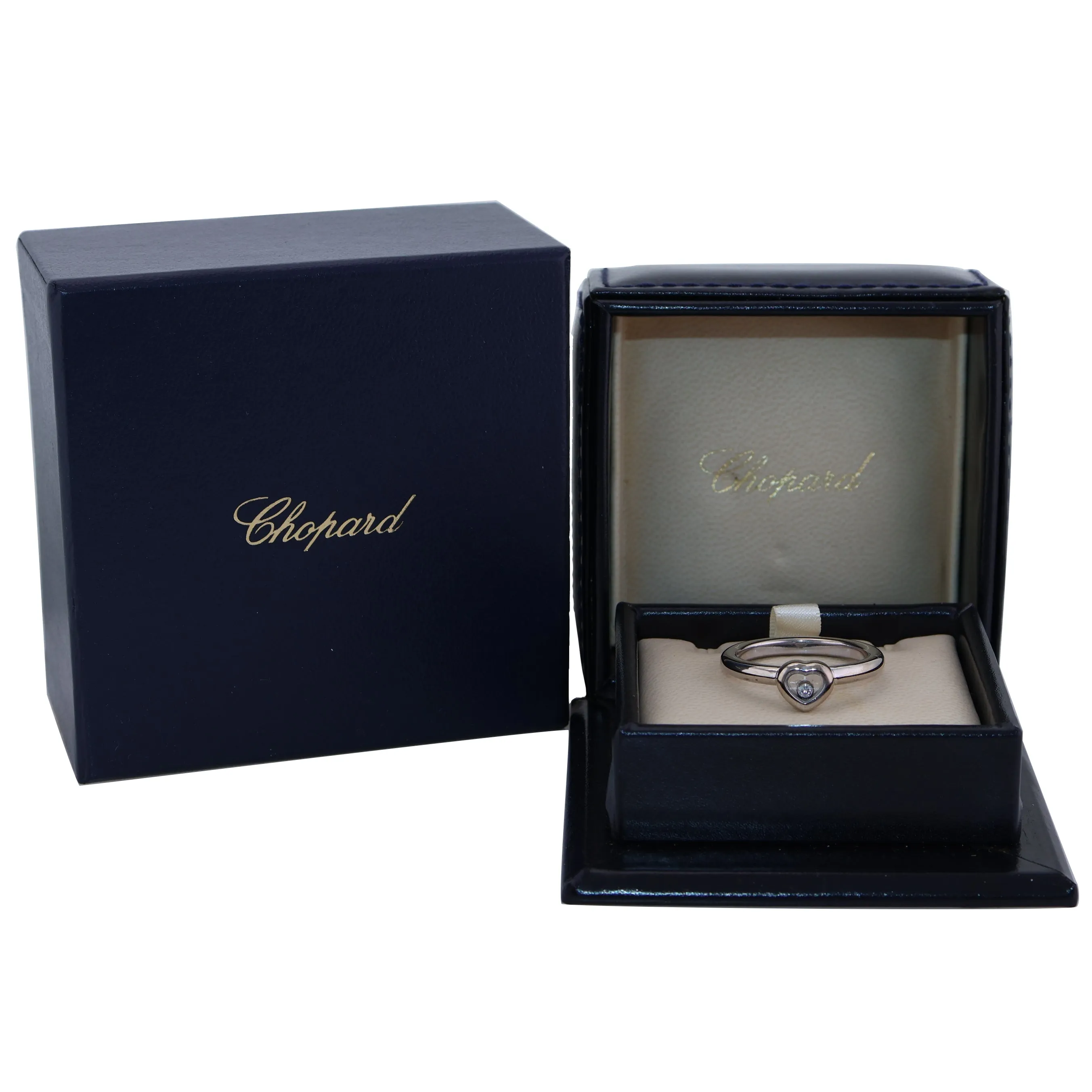 Chopard 18k White Gold My Happy Hearts Diamond Ring