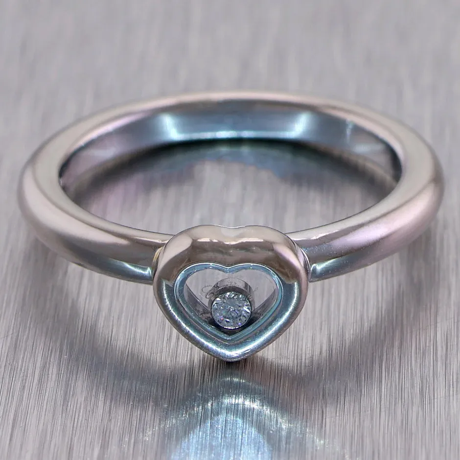Chopard 18k White Gold My Happy Hearts Diamond Ring