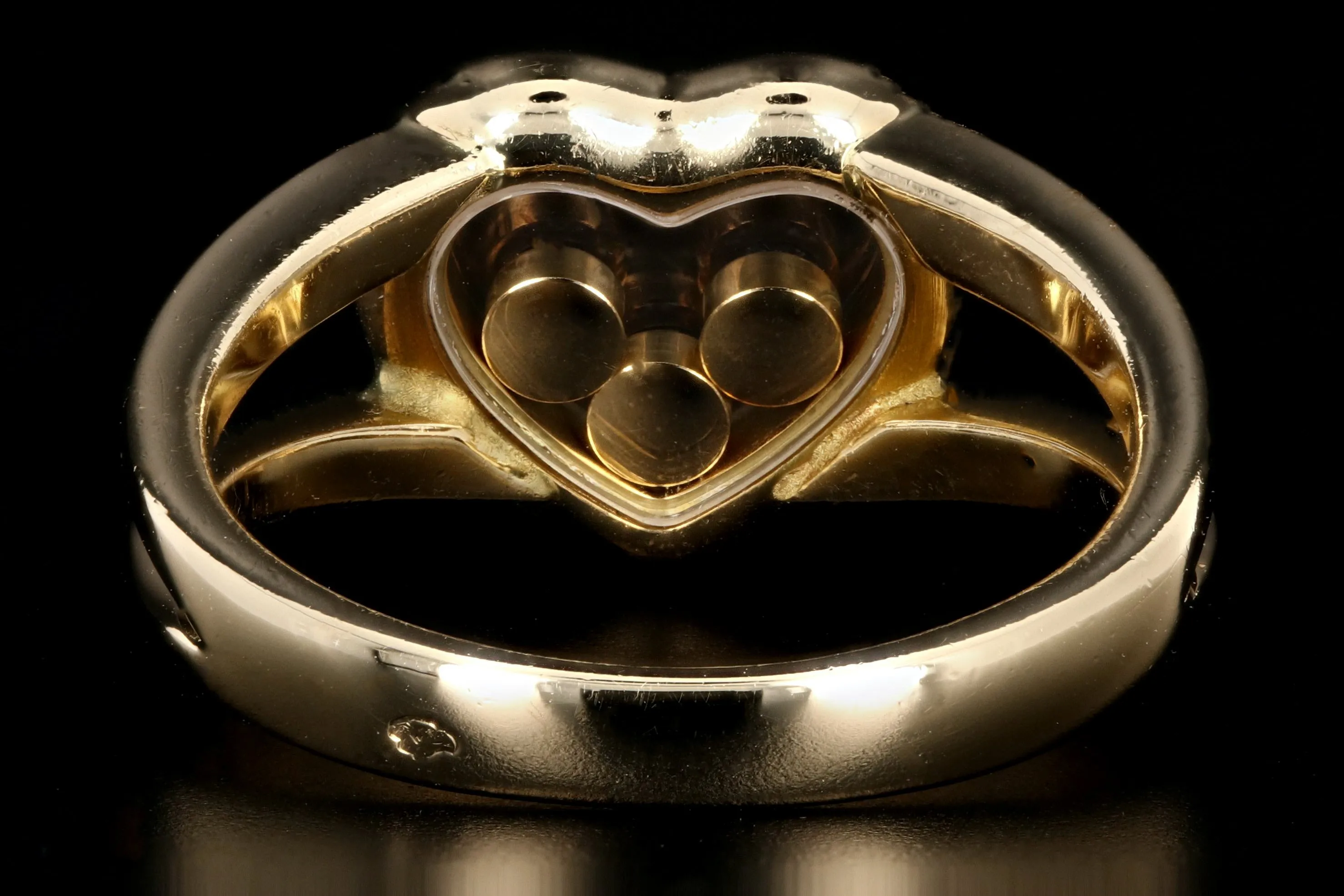 Chopard 18K Yellow Gold Happy Floating Round Diamond Heart Ring