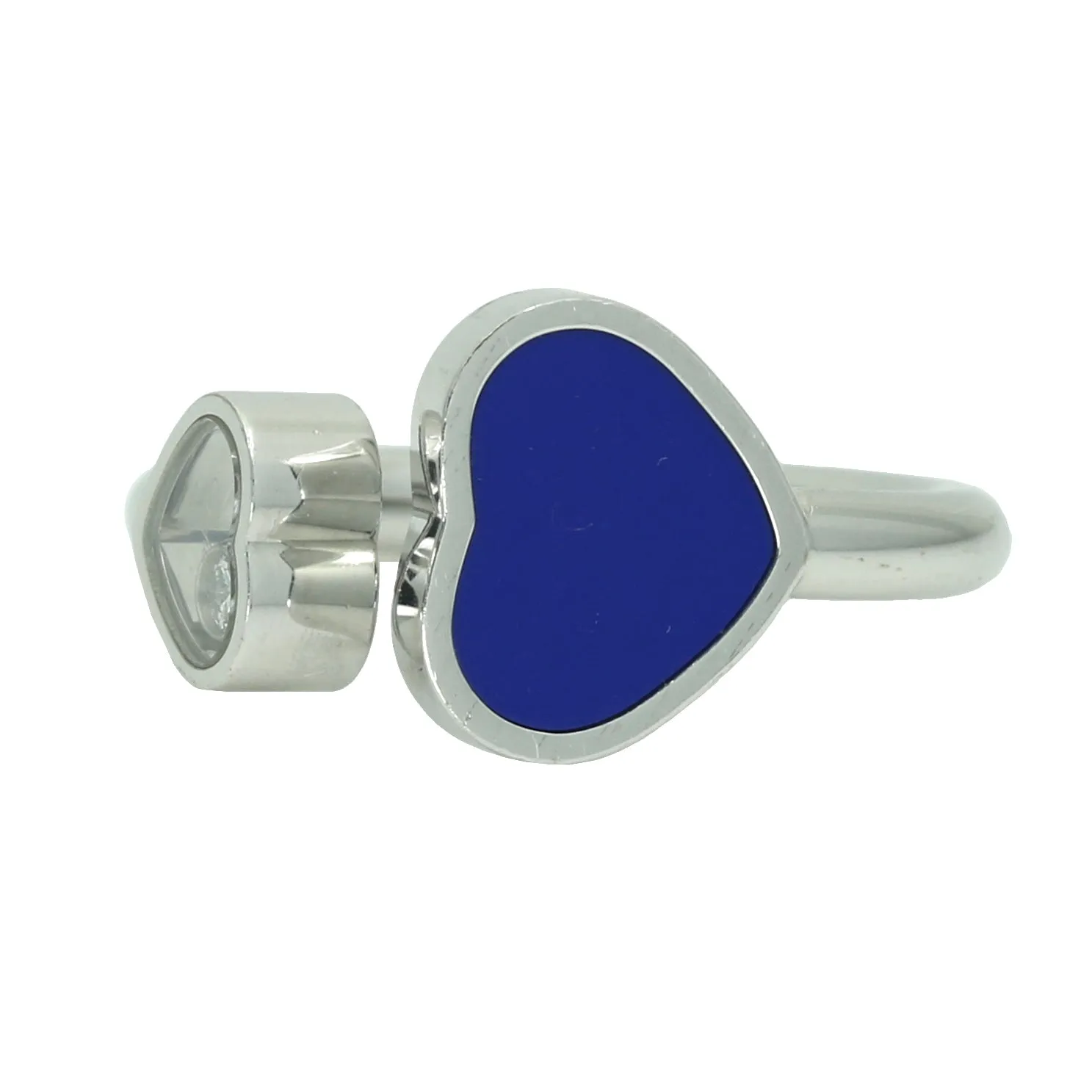 Chopard Happy Hearts Diamond Lapis Lazuli in 18k White Gold Size 5