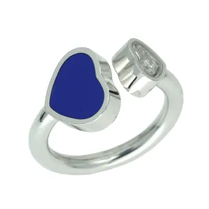 Chopard Happy Hearts Diamond Lapis Lazuli in 18k White Gold Size 5