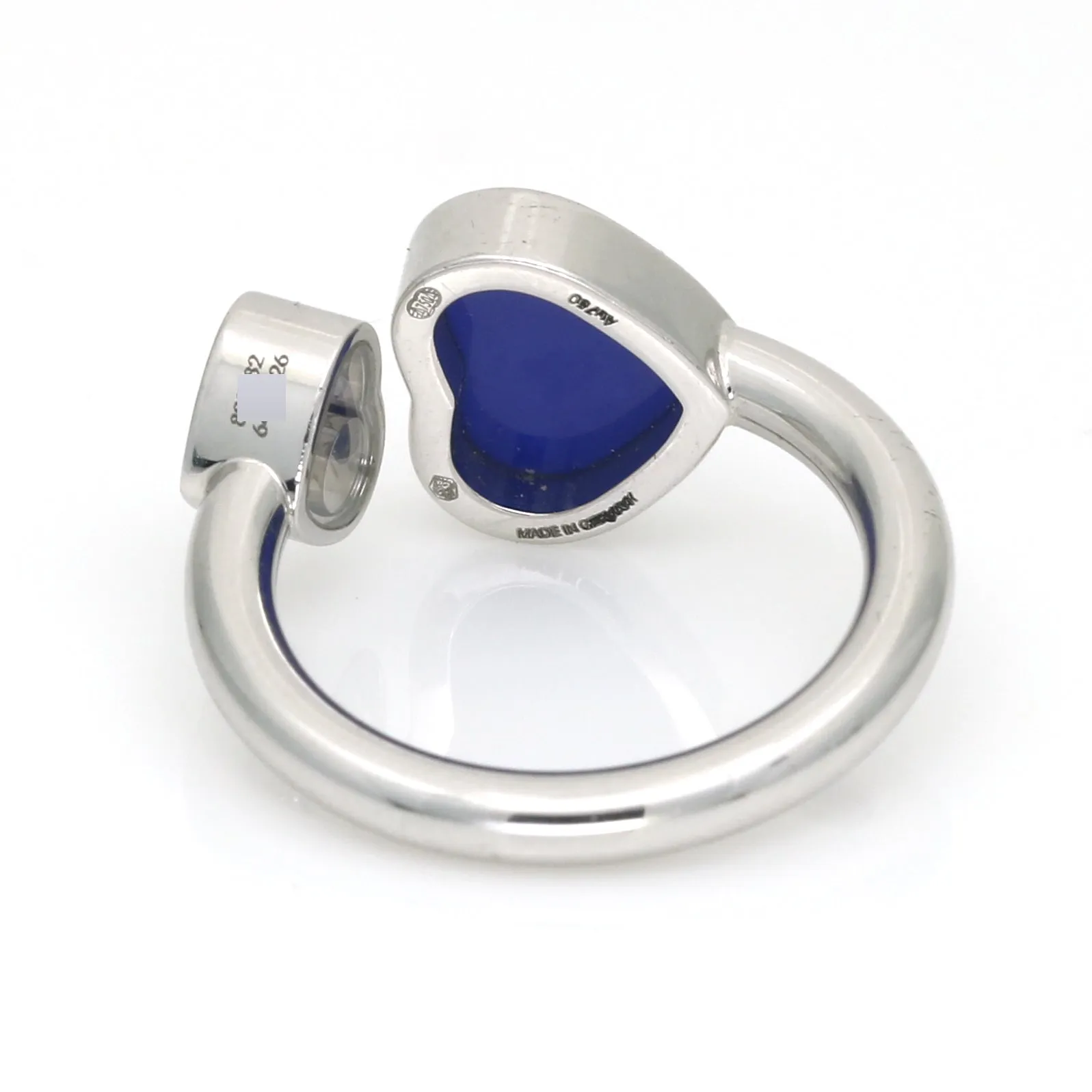 Chopard Happy Hearts Diamond Lapis Lazuli in 18k White Gold Size 5