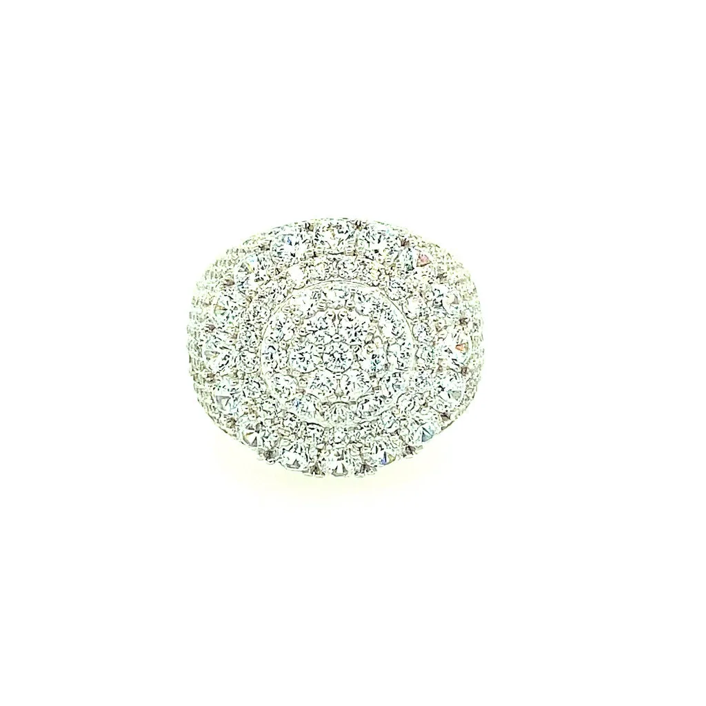 Circle Baguette Sterling Silver Simulated Dimond Ring