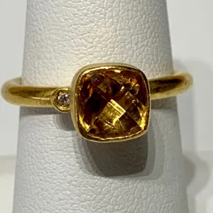 Citrine Gem Candy 24K Gold Stack Ring