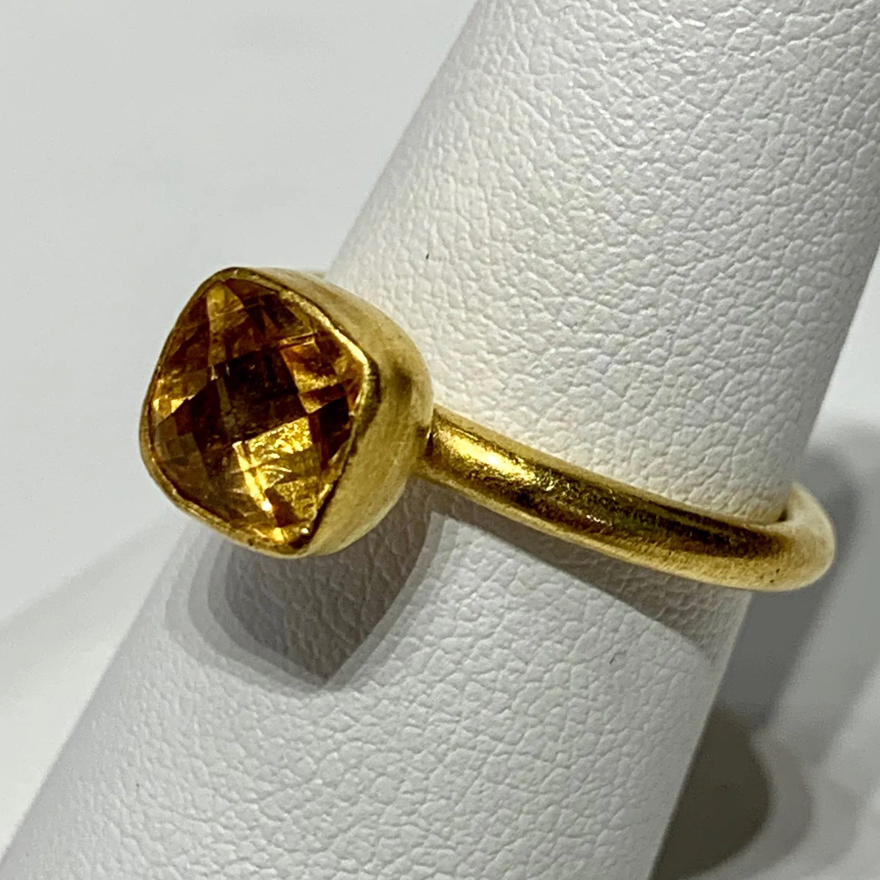 Citrine Gem Candy 24K Gold Stack Ring
