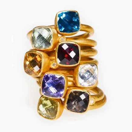 Citrine Gem Candy 24K Gold Stack Ring