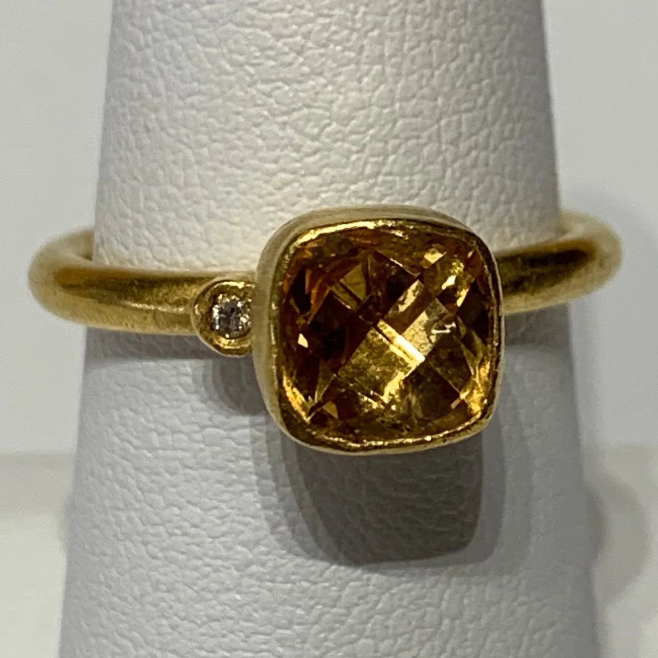 Citrine Gem Candy 24K Gold Stack Ring