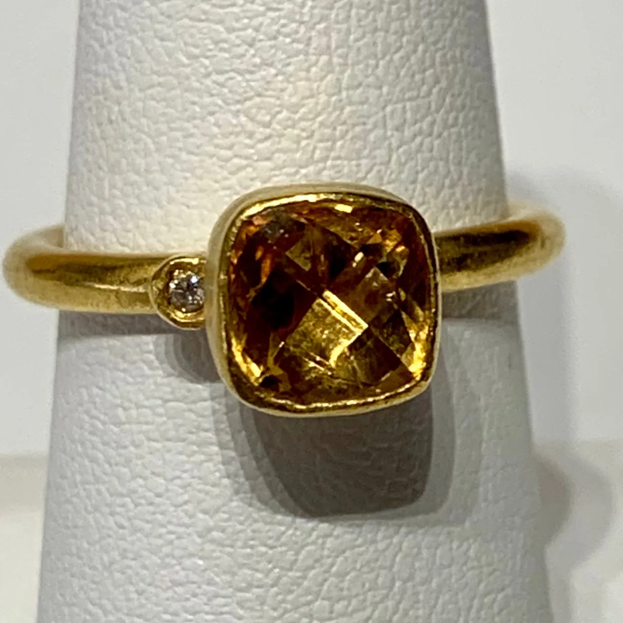 Citrine Gem Candy 24K Gold Stack Ring